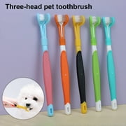 Frogued 3-Sided Pet Toothbrush Removing Bad Breath Tartar Dog Toothbrush Cat Dental Care Mouth Cleaning Brush for Dogs And Cats (Type G)